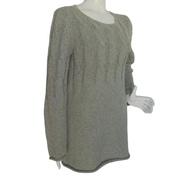 J.JILL Sweater/Knit Tunic, S, Gray Mini, Cable knit, Long sleeve, Chunky knit - Picture 3 of 12